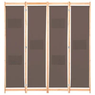 Produktbild von vidaXL 4-teiliger Raumteiler Braun 160 x 170 x 4 cm Stoff