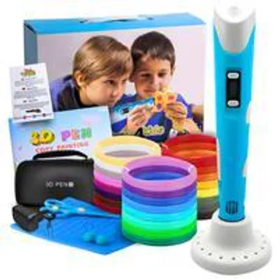 Zdjęcie produktu dla Fits4Kids 3D Printer Starter Set Gifts For Kids XXL, z 20 m filamentu PLA 1,75 mm i akcesoriami (niebieski)