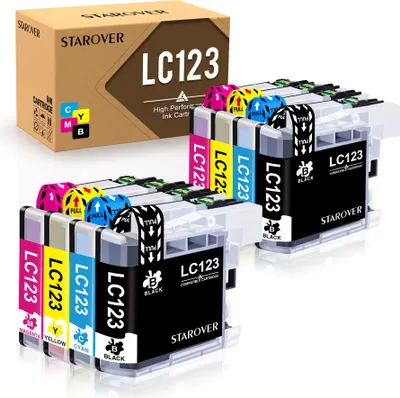 Produktbild von 8er-pack lc 123 Tintenpatrone Kompatible Brother LC123 LC123XL für MFC-J870DW DCP-J132W MFC-J4710DW MFC-J4510DW MFC-J4410DW MFC-J6920DW