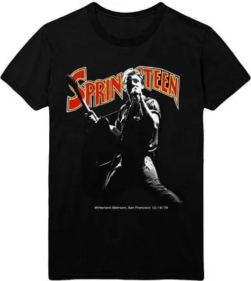 Produktbild von Bruce Springsteen - "Winterland Ballroom Singing" T-Shirt für Herren/Damen Uni RO2165 (S) (Schwarz)