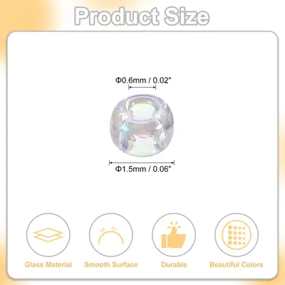 Produktbild von 2000 Stš¹ck Glasperlen zum Auff?deln, 1,5 mm Mini Perlen Set fš¹r Armb?nder Selber Machen Glas Bugle Perlen fš¹r DIY Ohrringe, Halsketten, Armb?nder, Schmuckherstellung, Klar