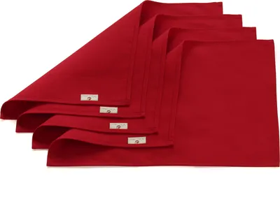 Produktbild von Vivi Idee 4er Tischsets Platzset 100% Baumwolle Weihnachtsdeko Platzdeckchen Stoff abwaschbar Handgenäht 52x33cm (Rot)