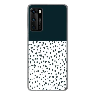 Produktbild von MuchoWow® Handyhülle Schutzhülle Hülle für Huawei P40 Polka dots - Schwarz - Weiß Silikon Softcase Handy Hülle - Handytasche
