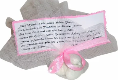 Produktbild von Gastgeschenke Zuckermandeln Taufe GG0063 rosa