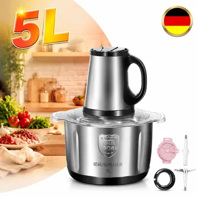 Productafbeelding van Elektrische vleesmolen voor de keuken, 5 liter, roestvrij staal 304, 500W, kleur: zilver
