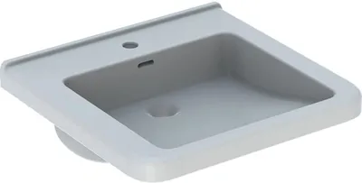 Image de Geberit lavabo Renova Comfort encastré avec percement pour robinetterie et encastrement 550x525mm blanc