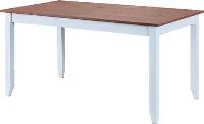 Image de Inter LinkTable de salle à manger Westerland 160x90 pin massif blanc, laqué sépia