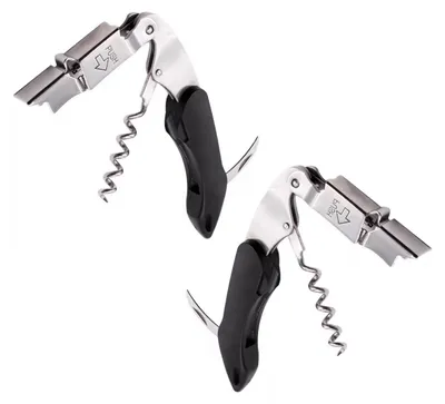 Image de 2 x tire-bouchons vin en acier inoxydable | couteau de sommelier | ouvre-bouteille & coupe-film | couteau de sommelier | couverts de sommelier multifonctions | tire-bouchon à vin | tire-bouchon manuel