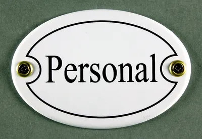 Produktbild von Emaille Türschild Personal weiss oval Schild