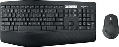 Produktbild von Logitech 920-008221, Volle Größe (100%), Kabellos, RF Wireless + Bluetooth, QWERTZ, Schwarz, Maus enthalten