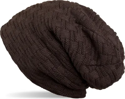 Produktbild von styleBREAKER Feinstrick Longbeanie Mütze mit Flecht Muster und warmem Fleece Innenfutter | Winter Strickmütze Uni elastisch weich bequem warm