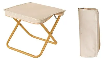Imagen del producto de Silla plegable portátil para camping y viajes (color beige)