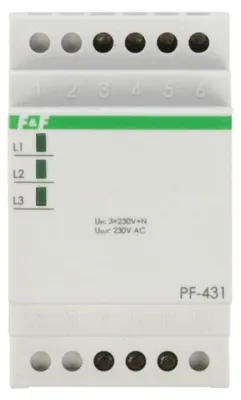 Productafbeelding van PF-431 Automatische fasekeuze schakelaar, 16A, 3M, 3 x 230V+N, True RMS