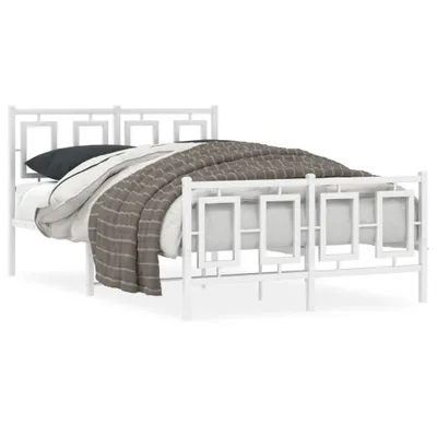 Immagine prodotto di vidaXL Struttura letto con testiera e pediera in metallo bianco 120x190 cm
