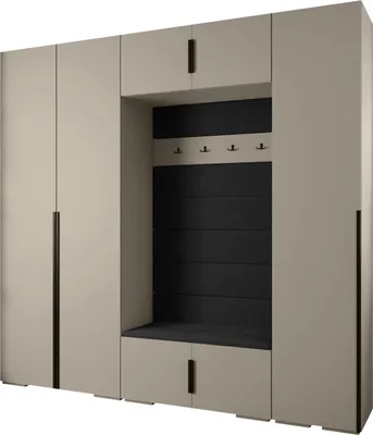 Produktbild von MEBLE KRYSPOL Inova 1 Möbelset Garderobe, 236,7x250x47cm - Kaschmir, Manila 18, Schwarz