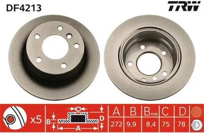 Produktbild von TRW Bremsscheiben (2 Stück) Hinterachse DF4213