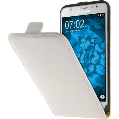 Produktbild von PhoneNatic Kunst-Lederhülle kompatibel mit Samsung Galaxy J5 (2016) J510 - Flip-Case weiß + 2 Schutzfolien