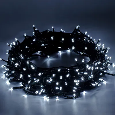 Lichterkette 220 LEDs 25 m, kaltweiß, wasserdicht IP44, 8 Modi