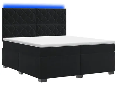 Produktbild von vidaXL Boxspringbett mit Matratze Schwarz 200 x 200 cm Samt