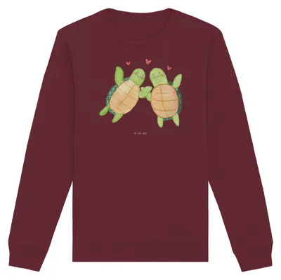 Produktbild von Mr. & Mrs. Panda Baumwoll Sweatshirt Schildkröten Paar Größe XXL - Burgundy - Geschenk, Pulli, Freund, für Frauen, Freundin, Sweater, Pullover, Partner, Valentinstag