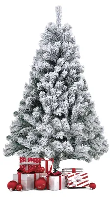 Image de Arbre de Noël Vigevee, 150 cm, sapin artificiel avec effet neige, 550 branches, sapin artificiel dense avec un pied en métal stable