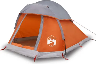 Produktbild von vidaXL Kuppel-Campingzelt 1 Person Grau und Orange Wasserdicht