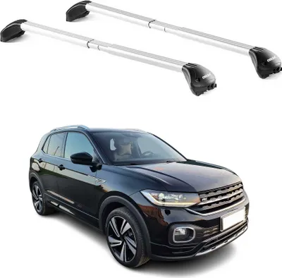 Produktbild von Dachträger Grundtäger für VW T-Cross 2019-2024 100kg Aluminium Silber 2x ABE