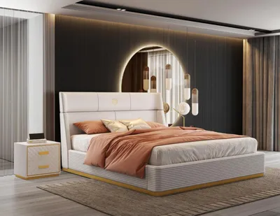Produktbild von Designer Bett Schlafzimmer Doppelbett Betten Luxus Polster Hotel Neu