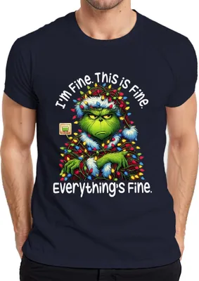 Produktbild von Grinch I'm Fine This Is Fine Everything's Fine Weihnachten lustig Herren T-Shirt, Navy, XXL
