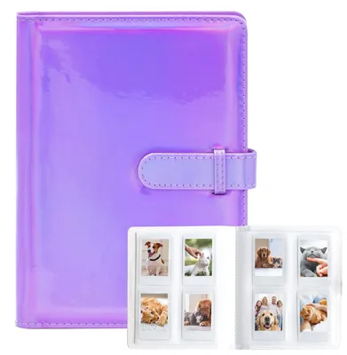 Produktbild von Fotoalbum für Sofortbilder - 128 Taschen - Kompatibel mit Instax Mini und Polaroid Kameras - Nebula Purple