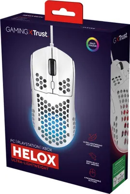 Obrázek produktu pro Trust GXT 928 HELOX, Pro praváky, Optický, USB Typ-A, 6400 DPI, Bílá