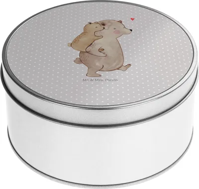 Produktbild von Mr. & Mrs. Panda Kaffeedose Papa Bär - Grau Pastell - Geschenk, Vatertag, Geburtstag, Bruder, Teedose, Dose, Aufbewahrungsbehälter, Keksdose, gebäckdosen
