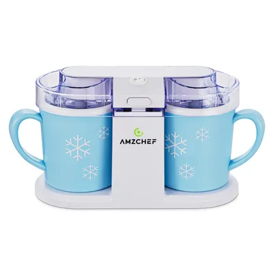 Produktbild von Eismaschine 1L mit 2 Gefrierbehältern, 2 x 500 ml Eisbereiter für 2 Geschmacksrichtungen gleichzeitig, Speiseeis, Sorbet & Frozen Joghurt in 15–25 Min