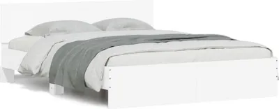 Produktbild von vidaXL Bettgestell mit Kopfteil Weiß 140x200 cm