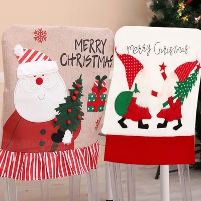 Produktbild von 2x Weihnachtsmann-Stuhlbezüge - Für festliche Dekoration