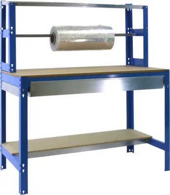 Produktbild von PROREGAL Packtisch BUFFALO mit Schubfach | HxBxT 84x120x76cm | Traglast 600kg | Blau