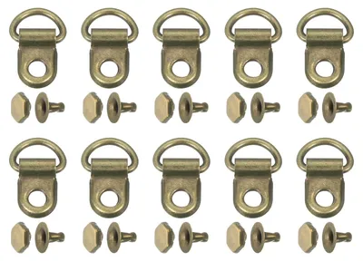 Schnürsenkelhaken-Set, 20 Stück, Bronze, 9x14 mm, Edelstahl