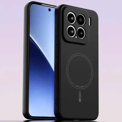 Image de Etui magnétique pour Xiaomi 15, compatible MagSafe, silicone liquide, antichoc et résistant aux rayures Noir