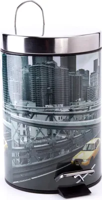 Image de Poubelle à pédale MSV « New York » - 3 litres – avec seau intérieur amovible, gris