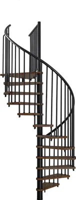 Produktbild von Minka Spindeltreppe Spiral Smart 38 - 305,5cm Geschosshöhe Walnuss Schwarz 120cm Durchmesser