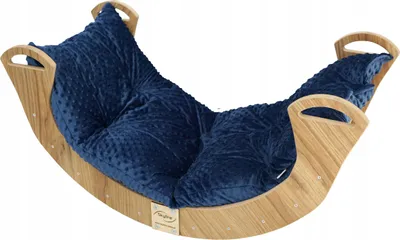 Produktbild von Skyline Kletterbogen Klettergerüste Kletterdreieck Baby Kletterwippe Holzbogen für Kinder Montessori Klappbar Eichenimitat, mod.C,98x46x49cm, Marine