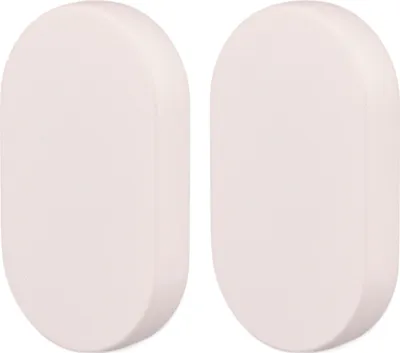 Produktbild von Natural Goods Berlin Möbelgriffe rund OVAL, 16mm Lochabstand, Schrankknöpfe passend für 15-22mm Türstärken, Griffe für Küchenschränke, Kommoden, Sideboard etc., Weiß, 2 Stück