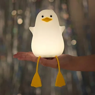 Produktbild von Nachtlicht Ente für Kinder - Weiches Silikon Baby Nachtlampe mit Touch-Steuerung