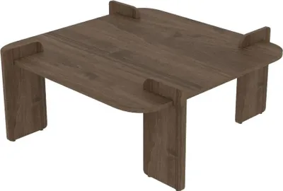 Image de Table basse en bois "Woog" 90 x 90 x 35 cm - Noyer