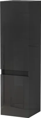Produktbild von Hochschrank 110cm Schwarz Hochglanz Badschrank Seiteschrank Hängeschrank Badezimmerschrank