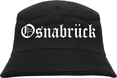 Produktbild von Osnabrück Fischerhut - Altdeutsch - bedruckt - Bucket Hat Anglerhut Hut L/XL Schwarz