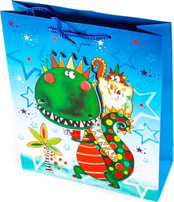 Produktbild von Dinosaurier Geschenktüte Groß Papier Tragetasche Kinder Geburtstag Tüte Dino Motiv