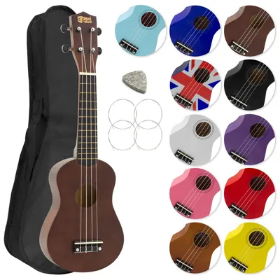 Immagine prodotto di Ukulele soprano SU8-DW in legno scuro, con custodia morbida in omaggio, plettro e set di corde di ricambio: ideale per scuole e principianti
