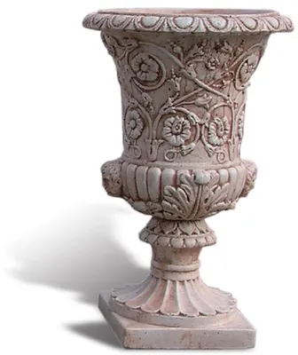 Produktbild von Casa Padrino Luxus Barock Blumentopf Antik Rosa Ø 49 x H. 78 cm - Handgefertigter Barockstil Pflanzentopf aus hochwertigem Carrara Marmorkies - Barock Garten Deko - Luxus Qualität - Italy