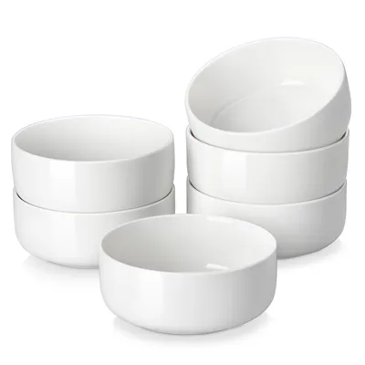 Image de set de vaisselle 6 pièces, bol Set en porcelaine, bol à soupe, bol à dessert, bol à céréales, blanc crème